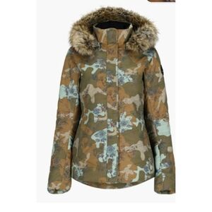 Obermeyer Tuscany Vintage Camo Floral Coat Jacket Womens 12 Large New